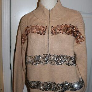 Nine West sequin 1/4 zip sweater to accent or go over a dressy outfit NWT